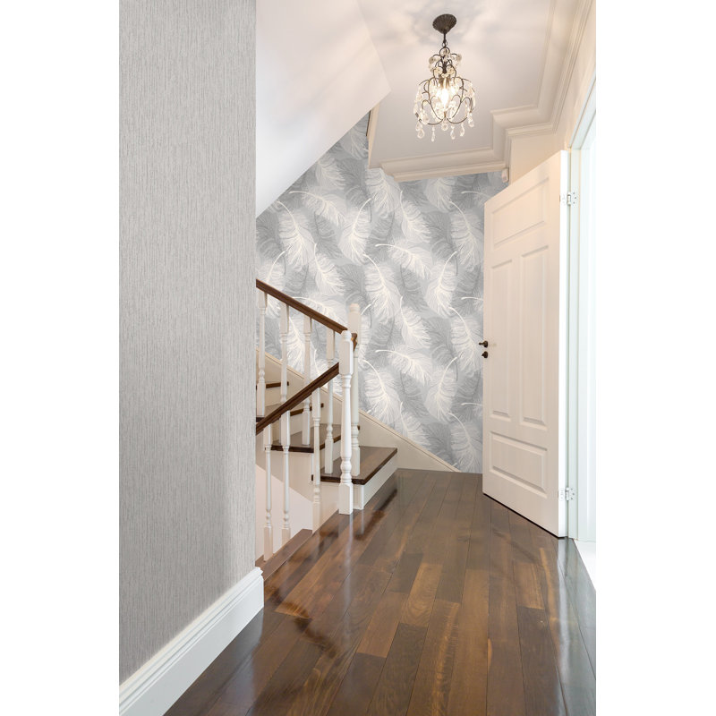 Guidinha Feather 10.05m x 52cm Wallpaper Roll, Dappled Grey