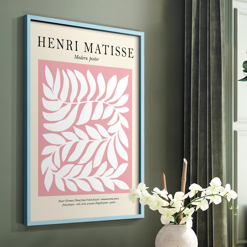 Matisse LXXIV Framed Print - Solid Wood, Blue, 10" H x 8" W