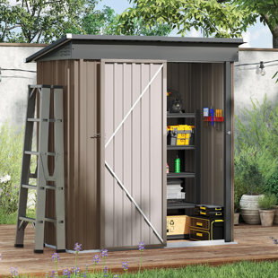 Outdoor Waterproof 5x3 Ft. D Metal Garden Storage Shed