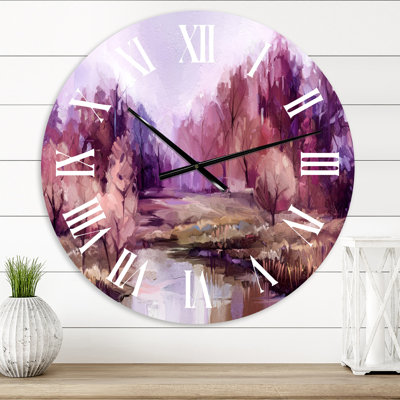 Arbre d'automne coloré dans une forêt IV - horloge murale