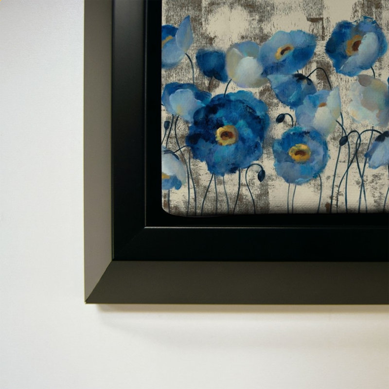 «Aquamarine Floral» par Silvia Vassileva, impression sur toile, 34" H x 24" W, Black