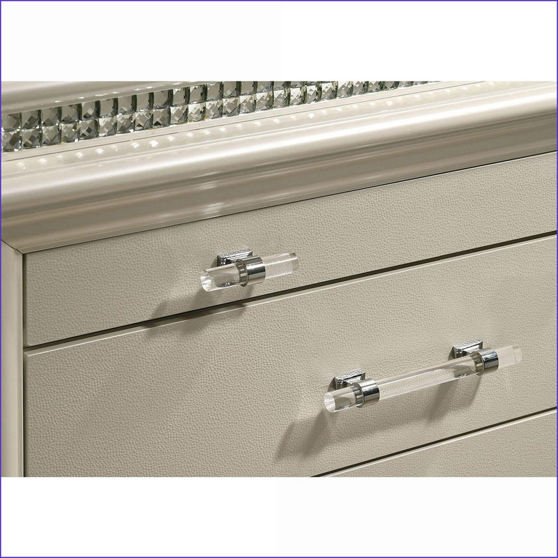 Table de chevet 2 tiroirs Pearl White