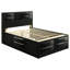 Grand lit de rangement noir Jazz