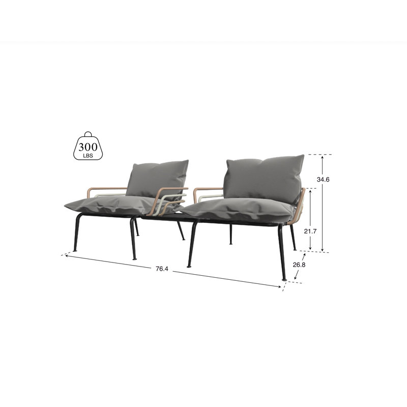 Causeuse d'extérieur avec plateau en aluminium Tembel
