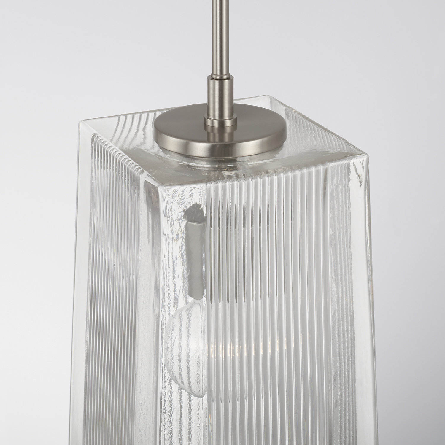 Kayda Single Light Glass Dimmable Pendant, Silver