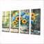 Hortensias et tournesols ferme II - hydrangées murales - Art mural traditionnel-645474272-645474279