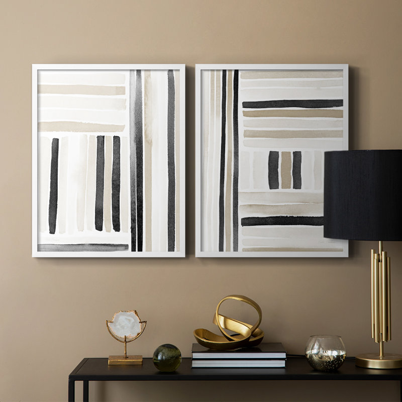 «Neutral Lines I», reproduction encadrée de qualité supérieure - prête à être accrochée - aucun clou requis - aucun clou requis
