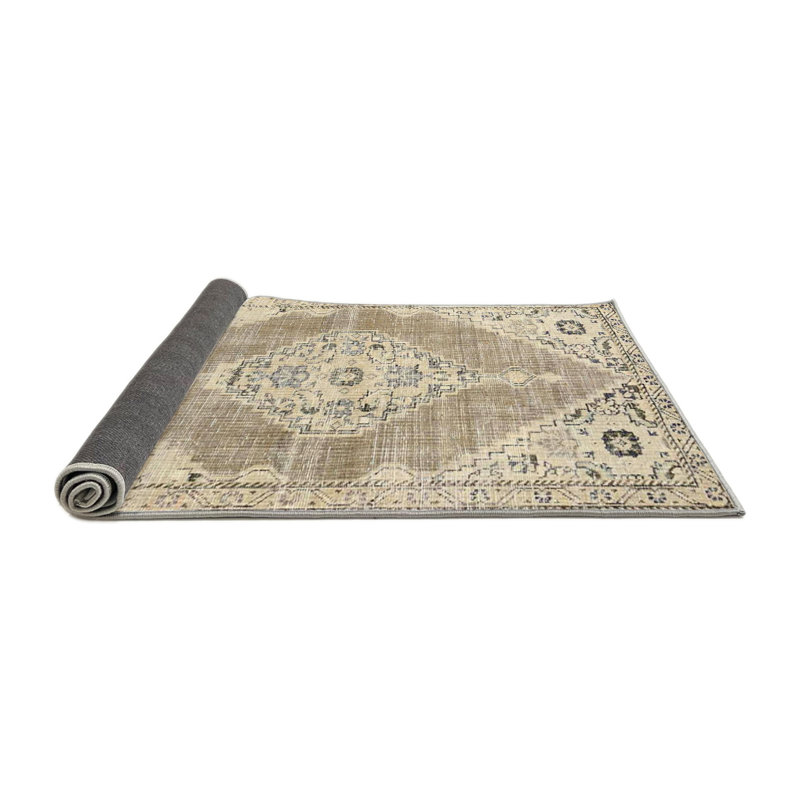 Tapis gris / olive Southwestern, Rond 6 pi