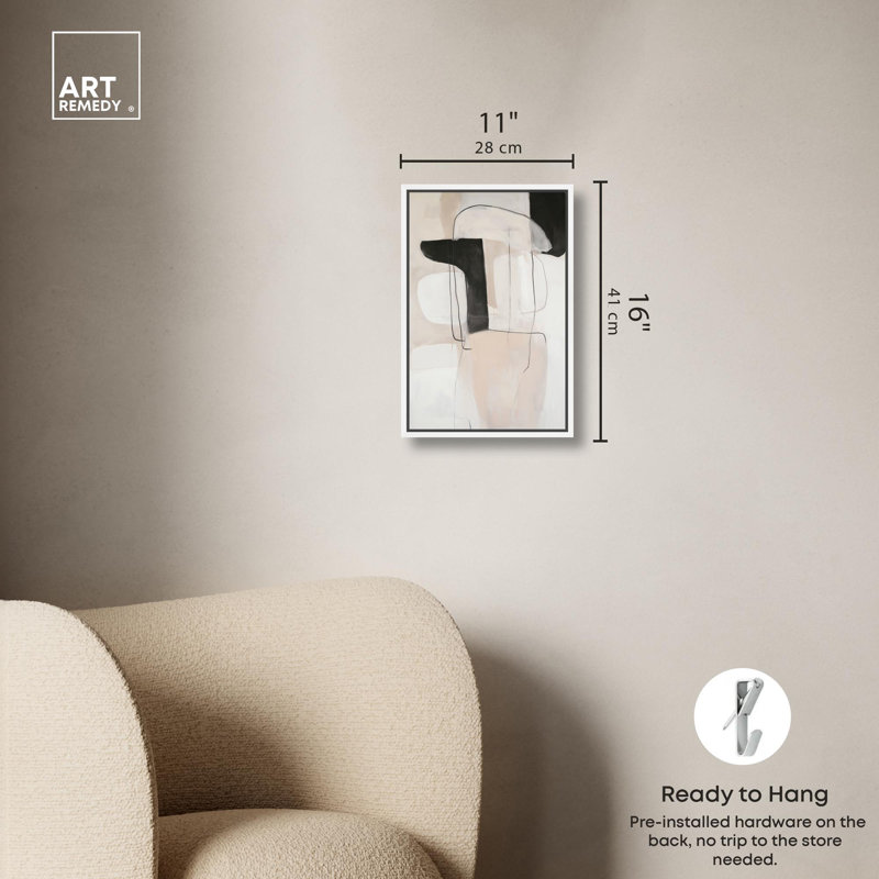 «Geometric Essence Canvas» par Art Remedy, Cadre blanc, H 46 po x l 31 po