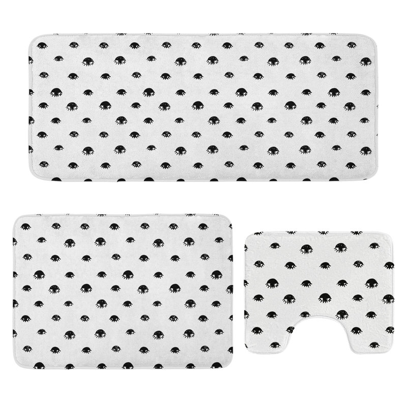  Ensemble de tapis pour salle de bain à cils 3 pièces