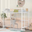 Twin Metal Loft Bed With Desk And Shelve,Black-1077451927