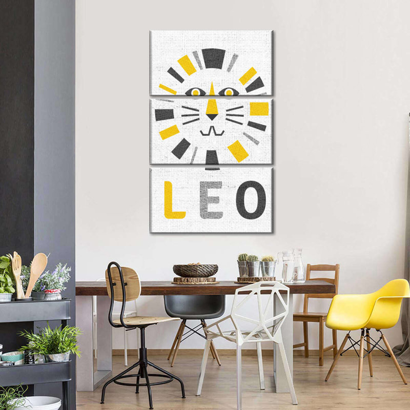 Léo zodiaque sur toile, 3 pièces, H 50 po x l 32 po x P 1,25 po