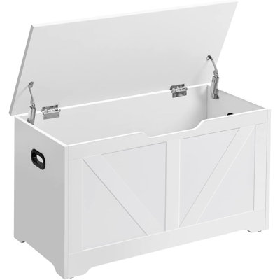Coffre de rangement blanc avec 2 charnières de sécurité