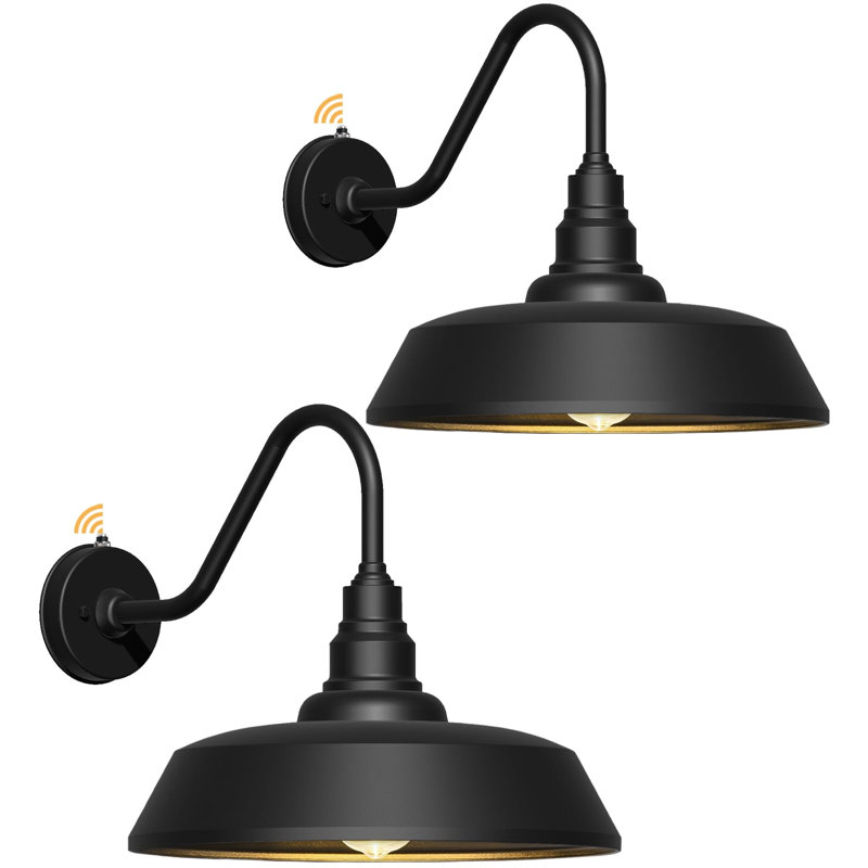 2-Pack Barn Lights for Double Garage – Large Gooseneck Farmhouse Exterior Lighting, 22" H x 24" W x 33" D