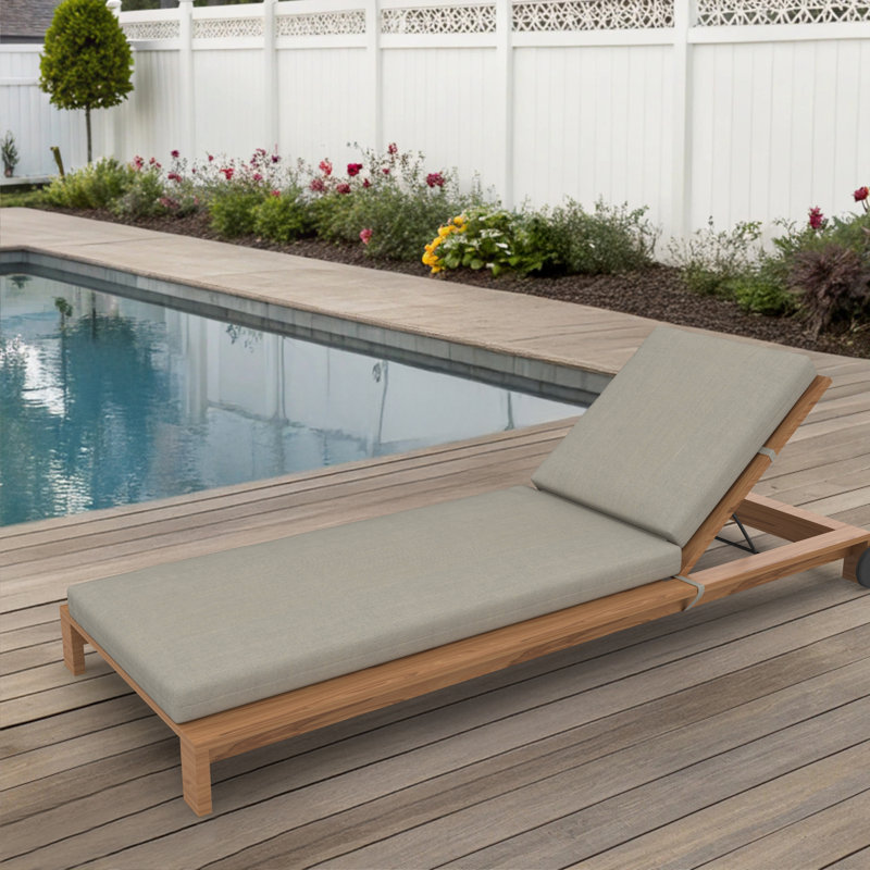 Amala Sunbrella® Outdoor Chaise Lounge Cushion, 23" x 29"/25" x 47" , Spectrum Dove Sunbrella® Plainweave
