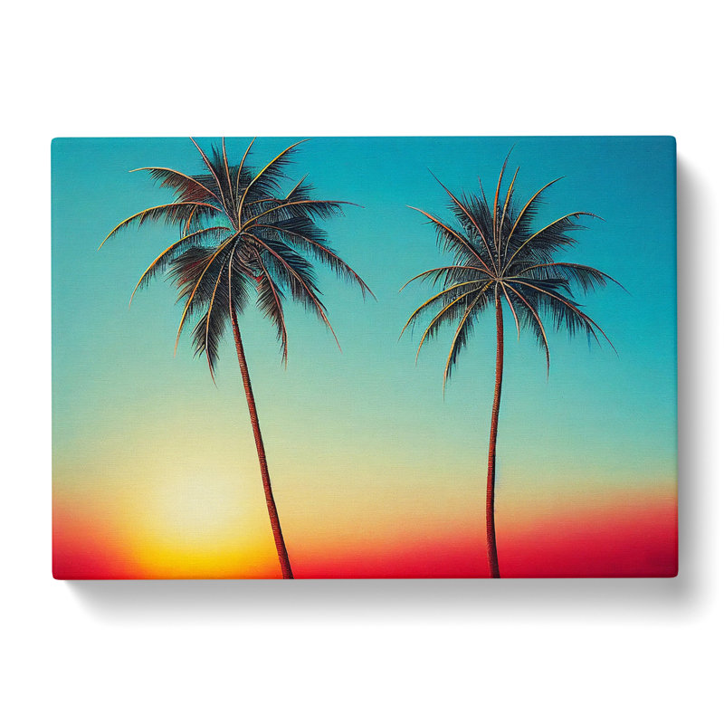 Palm Tree Sunset Vol.2 - Wrapped Canvas, 40cm H x 60cm W x 3cm D
