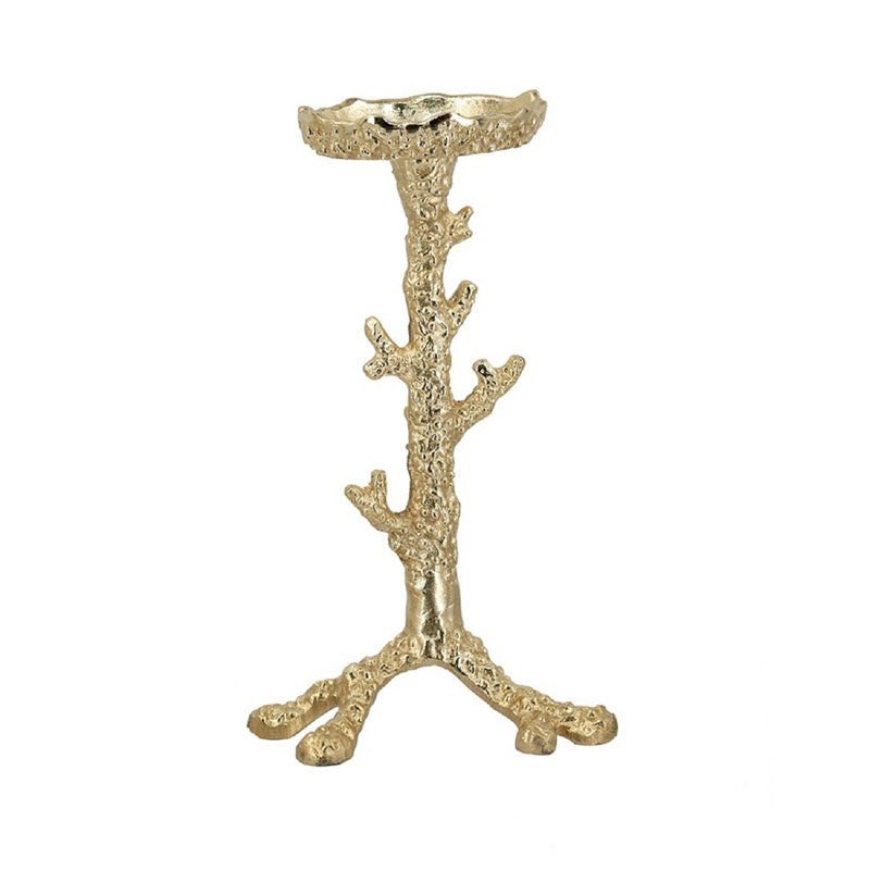 Porte-bougie ouragan en verre doré - Accent de lapin, moderne / bord de mer / ajustement Wabi-Sabi
