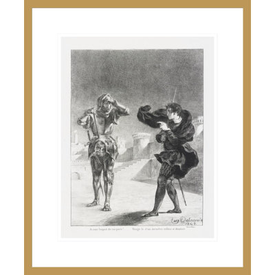 Le fantome sur la terrasse (Act. I. Sc. V) from Shakespeare’s Hamlet by Eugène Delacroix -Framed Giclee Print