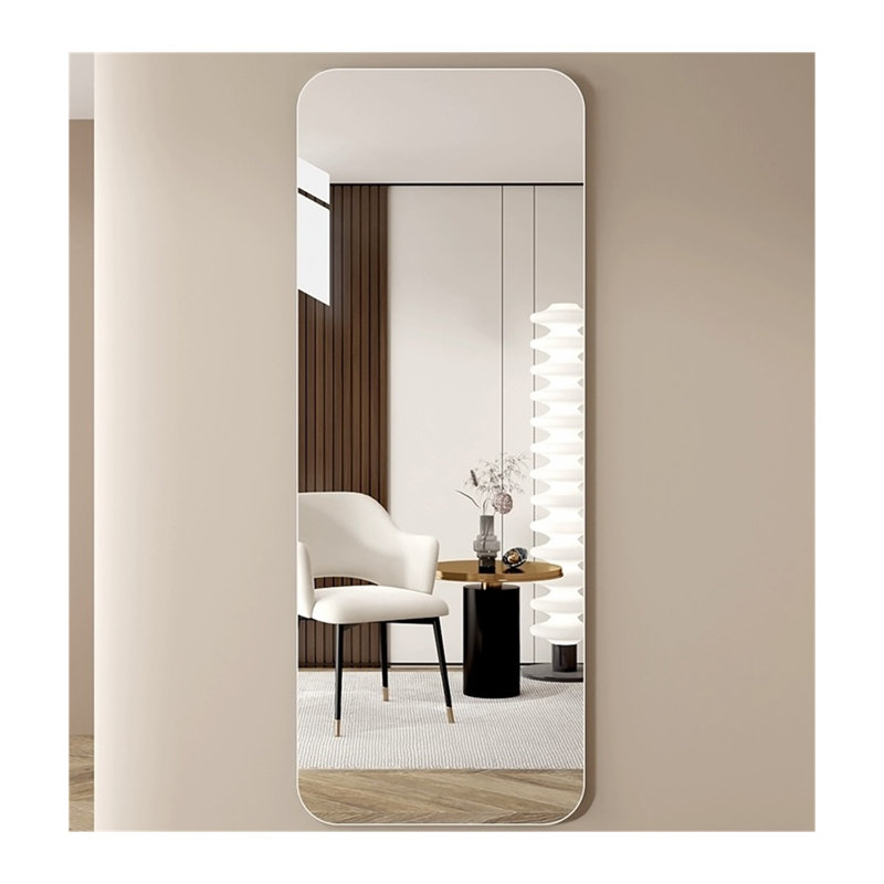 56"x15" Full Length Mirror, Wall Mounted Bedroom Mirror with Round Corners, 5mm Silver Glass Explosion-Proof for Living Room Cloakroom