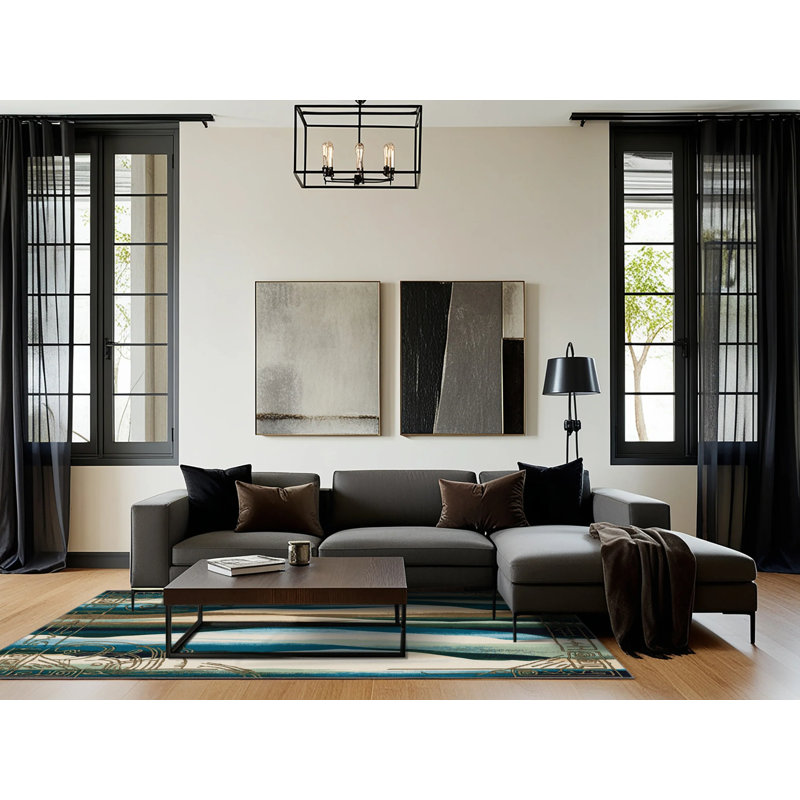 Serene Ripples Rug, Square 3'
