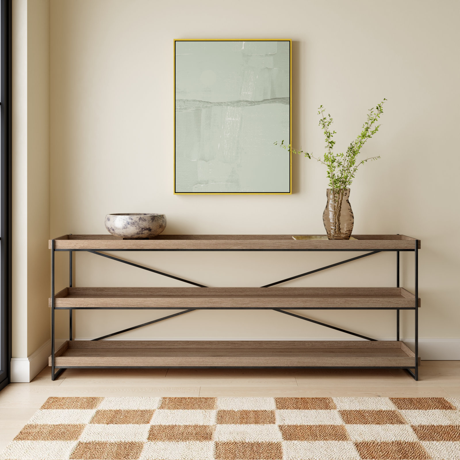 Lupita 16" Console Table, Light Brown, 80 x 16 x 30