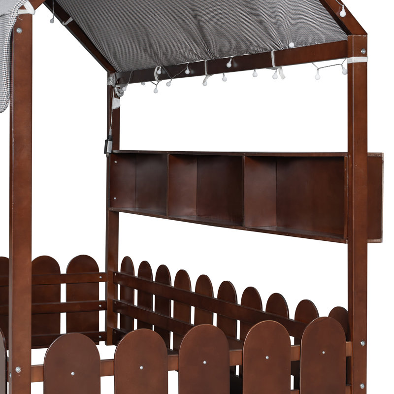 Lit simple Montessori peu encombrant, bois massif, charme rustique pour salle de jeux pour enfants