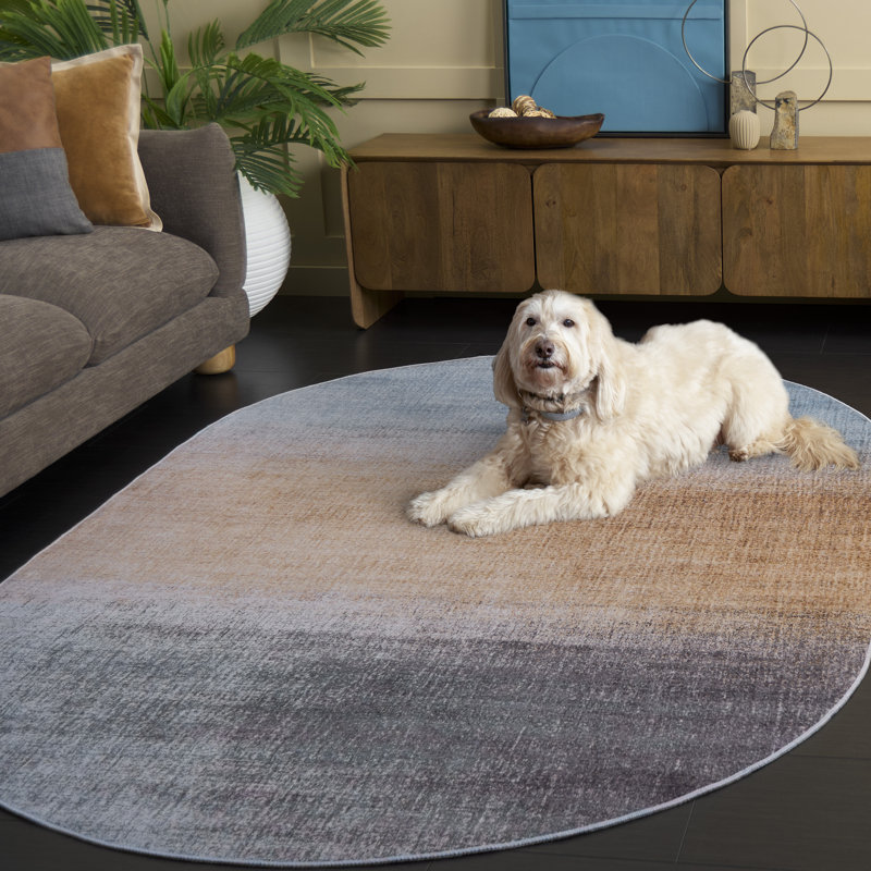 Tacoma Performance Machine Washable Abstract Rug, Oval 5' x 8'