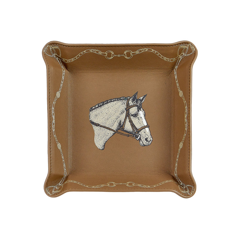 Equestrian Leather Catchall Tray, Taupe