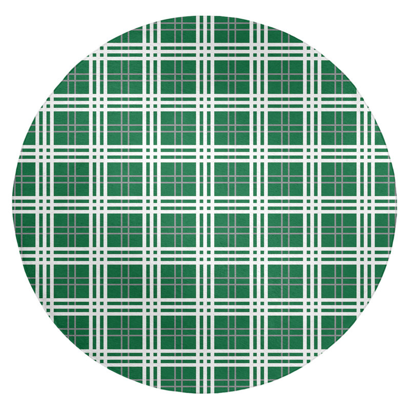 Plaid Indoor Rug, Round 5'