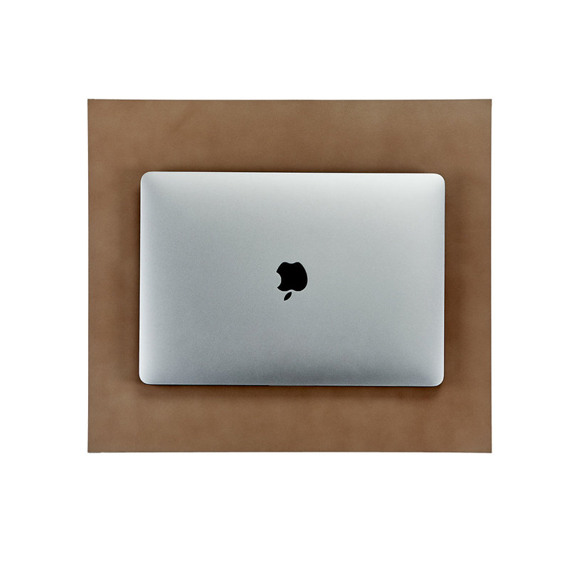 Graphic Image Portable Desk Mat, Double Sided Leather, Combo, Black/Taupe