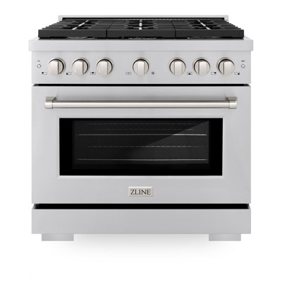 ZLINE 36" Paramount Dual Fuel Stainless Steel Range w/ 6 Burner Cooktop & Convection Oven (SDR36)