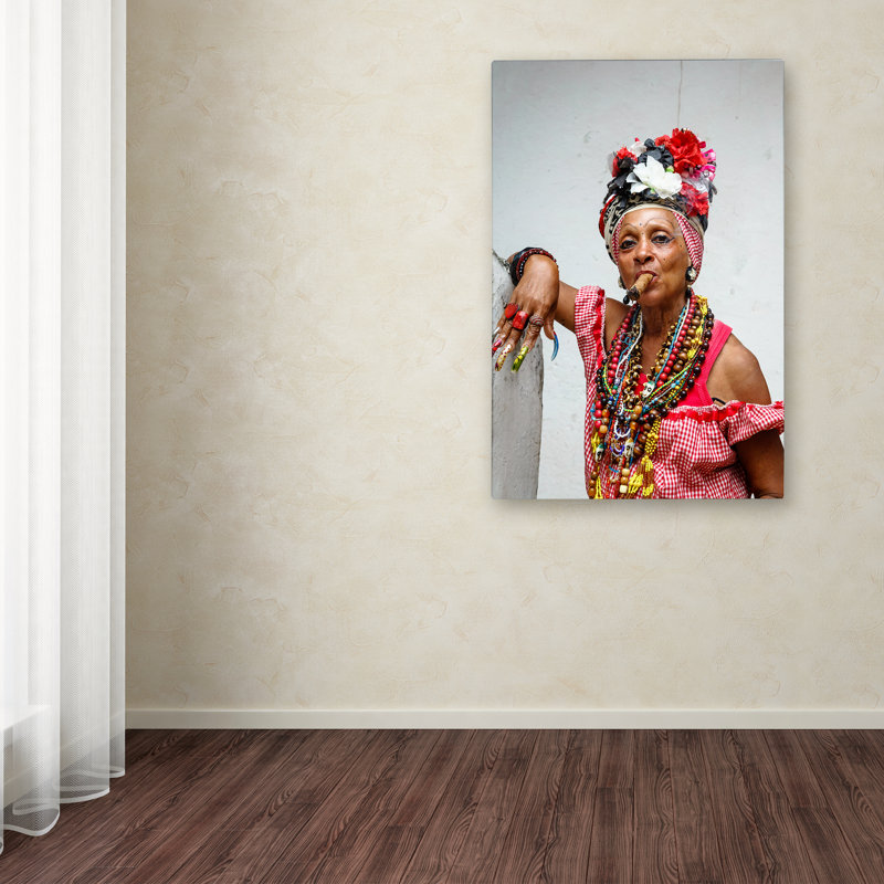 Colorful Older Woman Photography Canvas Art, 15" x 20"