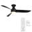  52" Corona 3 - Blade Outdoor/Indoor Smart Flush Mount Ceiling Fan with Remote Control and Dimmable LED Light Kit Included, Matte Black-66343246-90284717