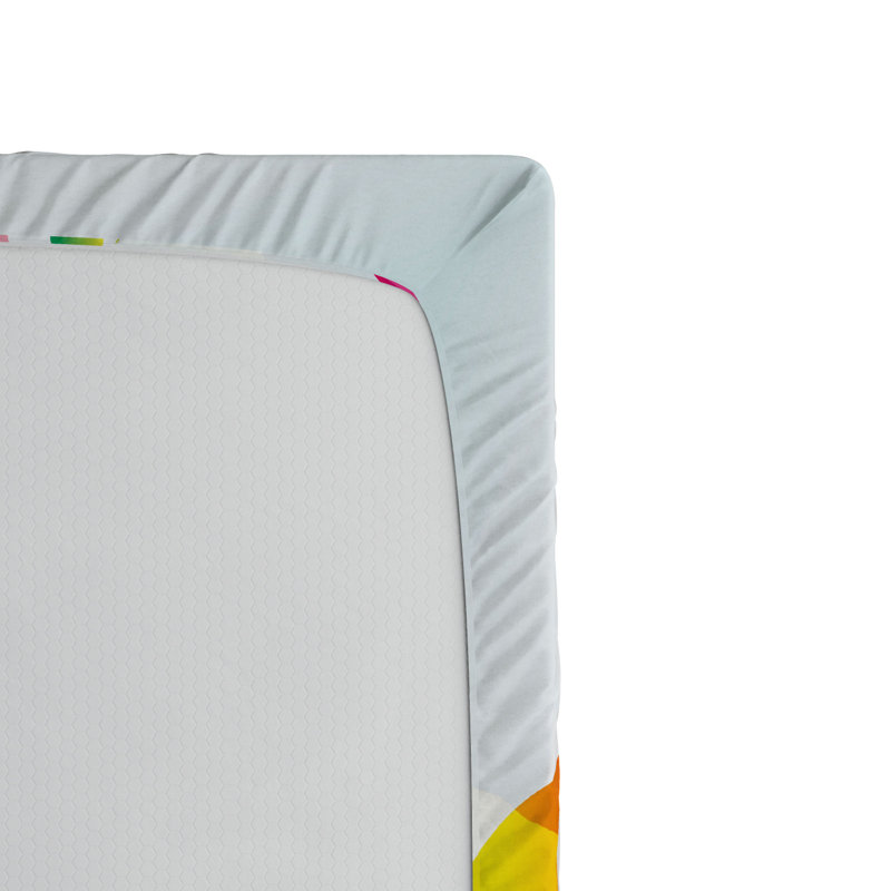 Queen White Multicolor Abstract Microfiber Sheet Set