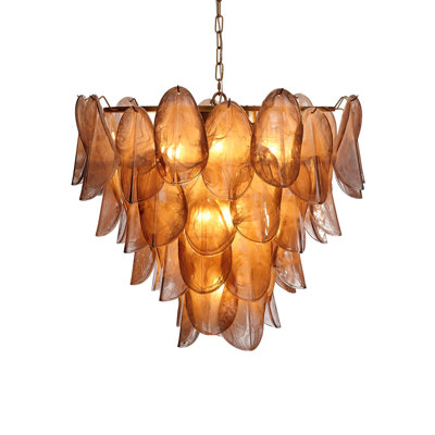 Lustre en verre quartz 10 lumières Magnolia