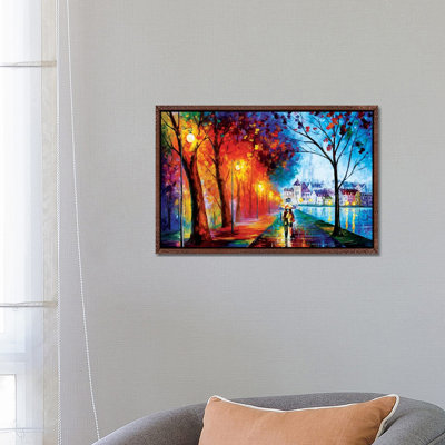 City By The Lake by Leonid Afremov - Painting on Canvas