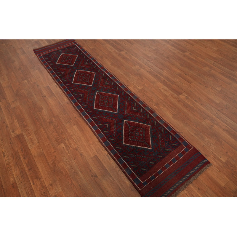 Tapis de couloir afghan à motif géométrique 2 x 8