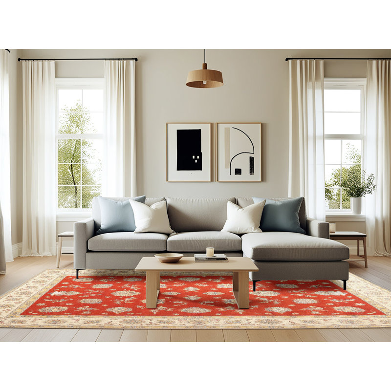 Mingus Wool Oriental Indoor Rug, Rectangle 6' x 9'