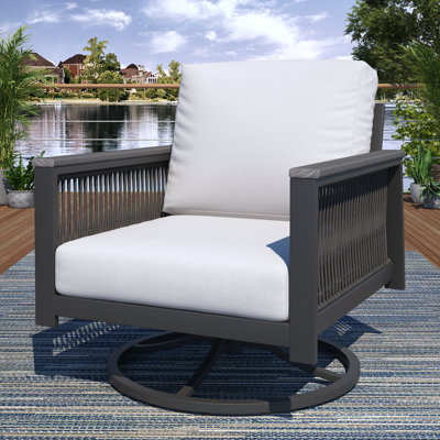 Chaise berçante d'extérieur avec coussin Sunbrella Townsend