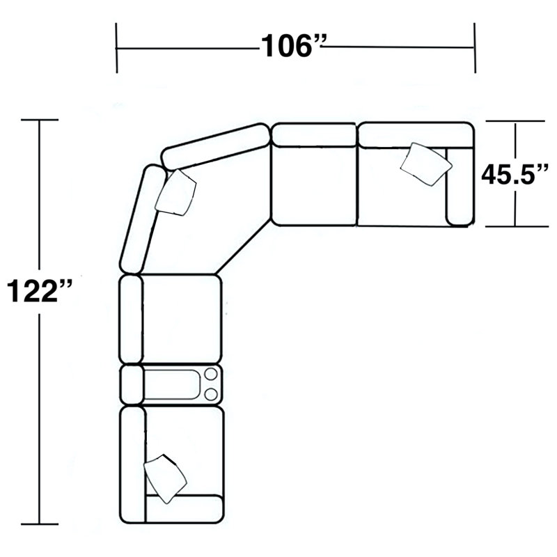 Canapé modulaire inclinable 2 pièces Elliott, Chocolat, Électrique