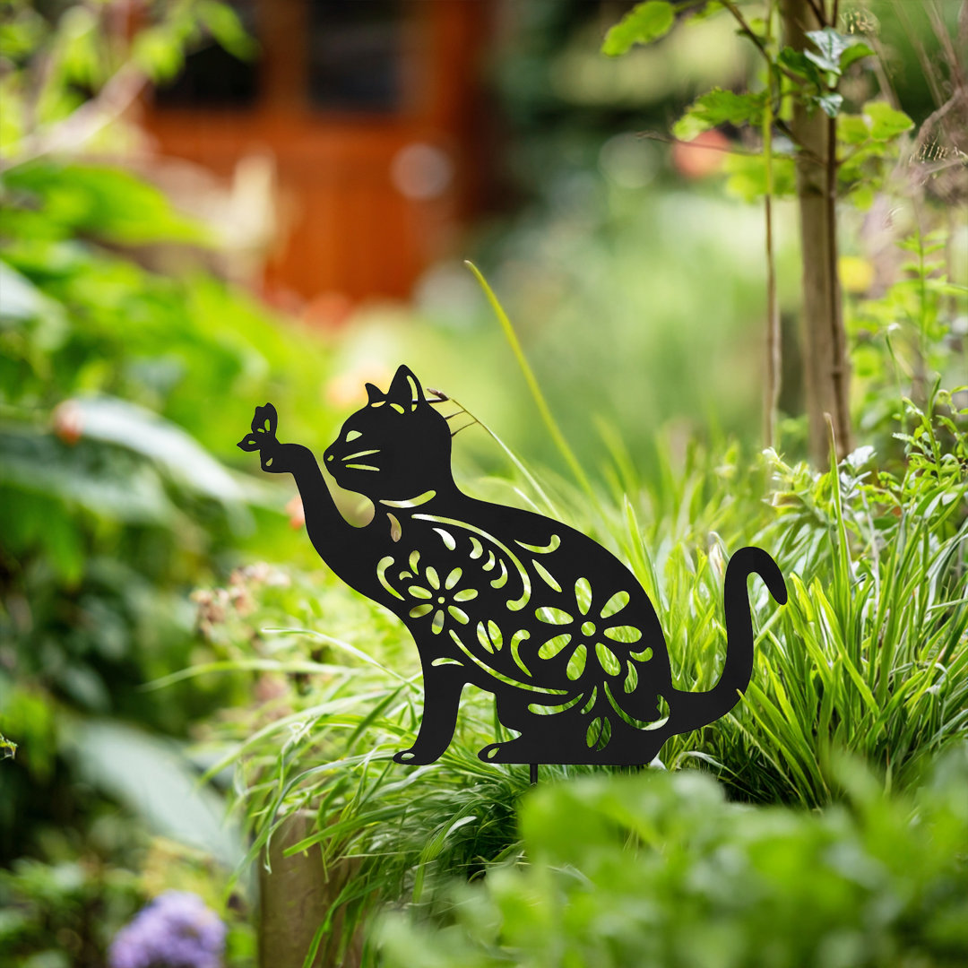 Metal Stakes Silhouette Garden Ornament - Cat