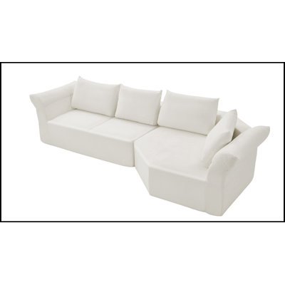 Canapé modulaire avec accoudoir droit, accoudoirs larges et coussins décoratifs
