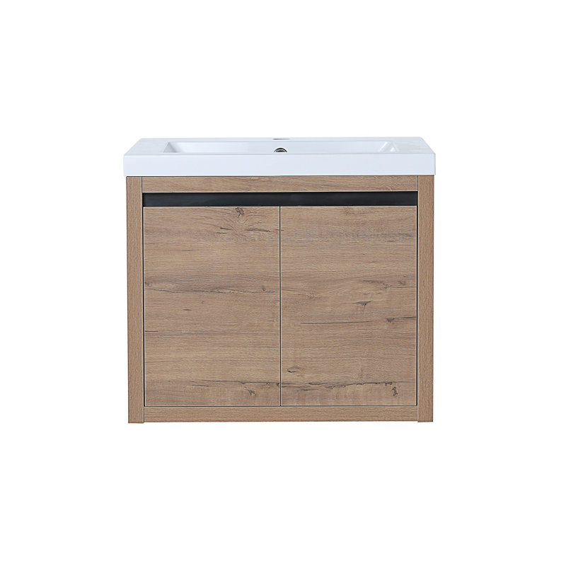 Armoire de salle de bain murale Basilio, Blanc / brun