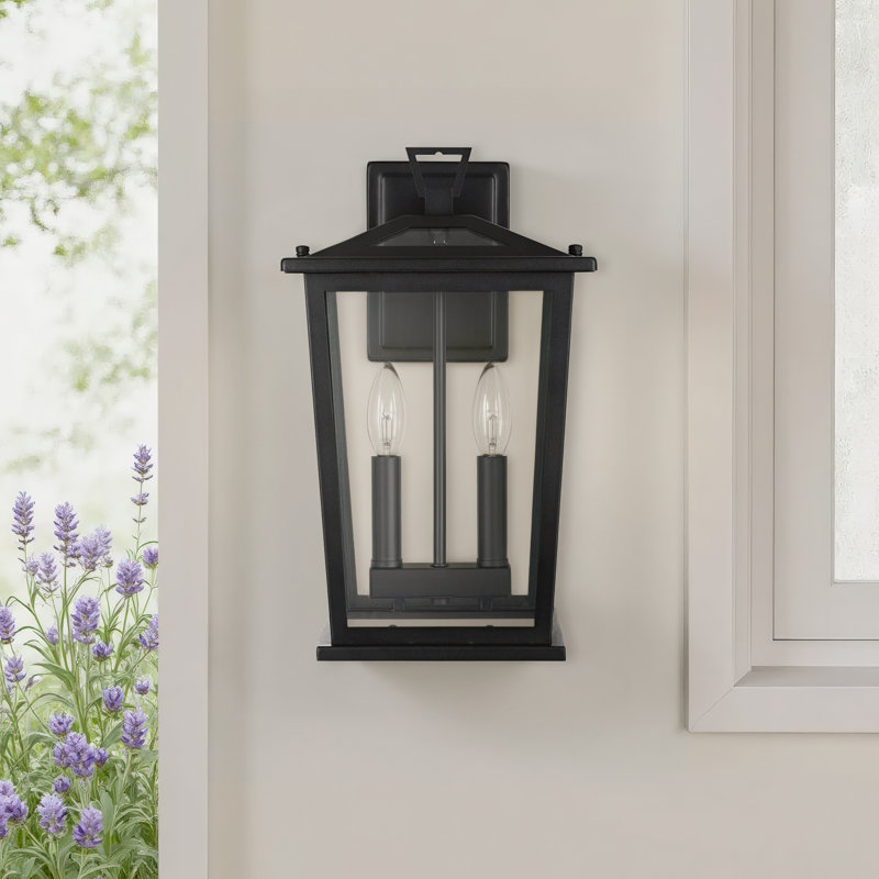 Berks Jamila 8.5 Inch Outdoor Wall Sconce in Black