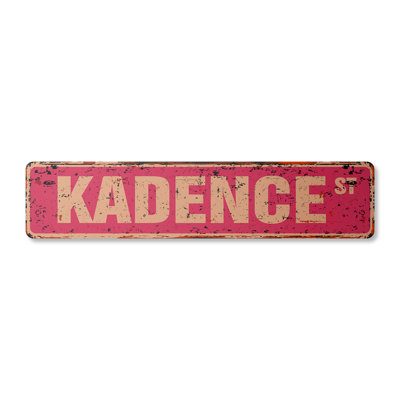 Kadence Street Sign Aluminum 4" X 18"