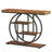 41.3" Industrial Console Table, 4-Tier Rustic Brown Sofa Table With Unique Circle Metal Frame & Storage Shelves, Narrow Entryway Accent Table For Living Room, Hallway, Foyer-201433809