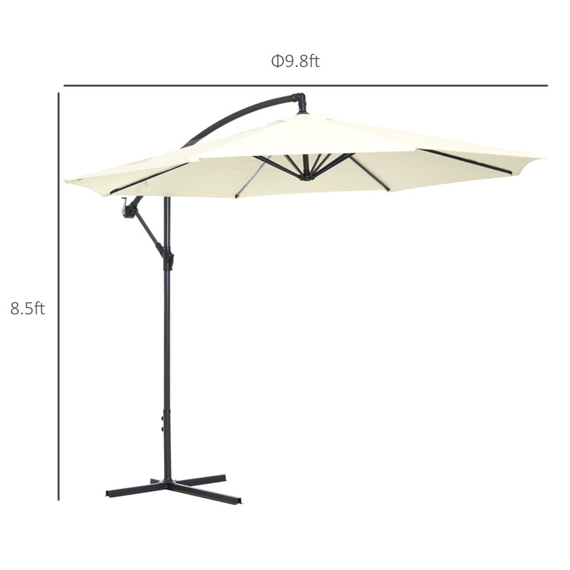 Parasol en porte-à-faux octogonal Cantilever, Beige / gris profond