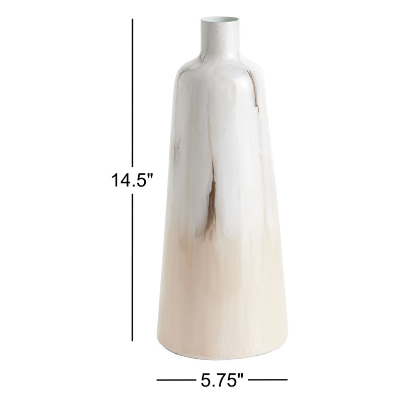 Metal Table Vase, 14.5" H x 5.75" W x 5.75" D