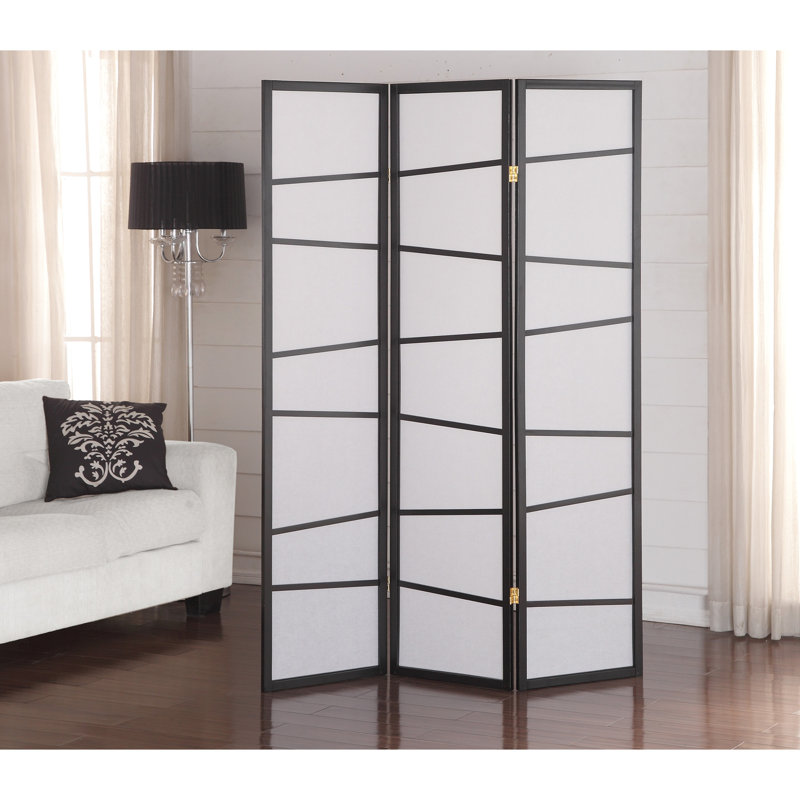 3-Panel Screen Room Divider, Black