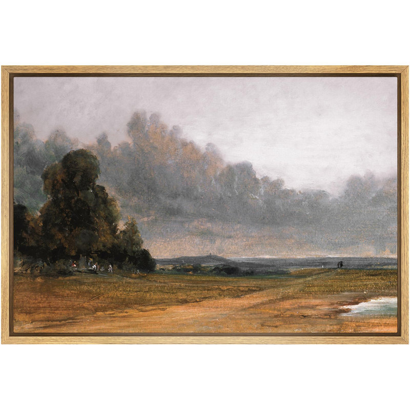 Brume matinale au-dessus d'illustrations pastorales de paysage champêtre, H 24 po x l 16 po, Naturel